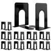 Jekkis 20pcs Metal Bookends for Shelves, 6.6"x 5.7"x 5" Black