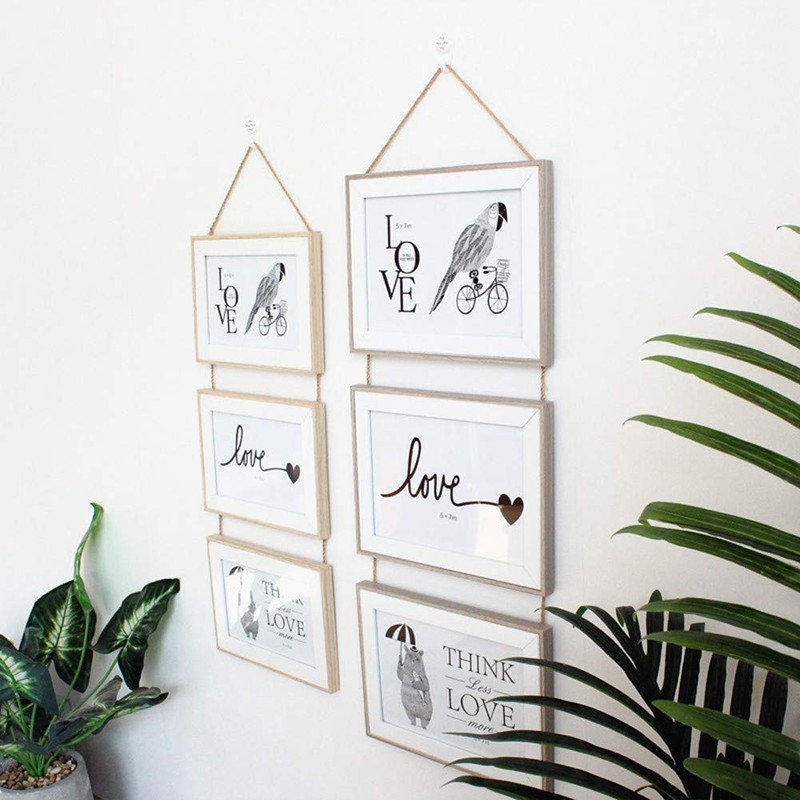 Triple Hanging Picture Frame,vertical collage picture frames,Rustic Wood Picture Frames