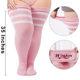 Plus Size Womens Thigh High Socks for Thick Thighs- Extra Long & Thick Over the Knee Stockings- Leg Warmer Boot Socks