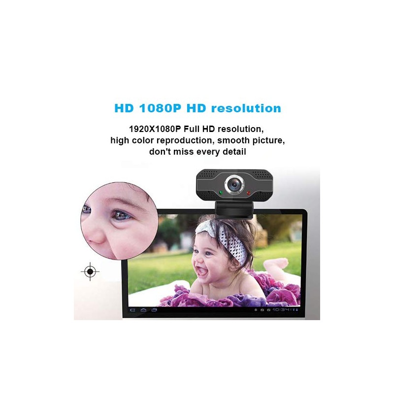 Cámara web 1080P con micrófono, cámara web para computadora de