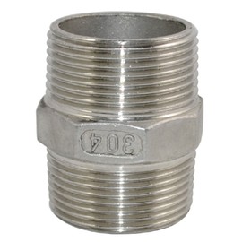 Megairon 1-1/4" x 1-1/4" NPT Male Threaded Hex Nipple,Stainless Steel 304 Quick Coupler Pipe Fitting