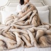 BATTILO HOME Luxury Faux Fur Throw Blanket, Soft Cozy Mink