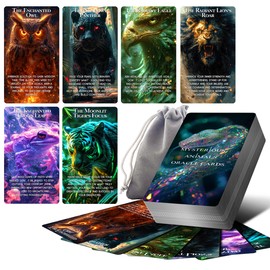 ZZBUY Spirit Animals Oracle Cards, Animal Totems Oracle Deck for Beginners, Oracle Card with Meanings on Them Enhance Spiritual Awareness