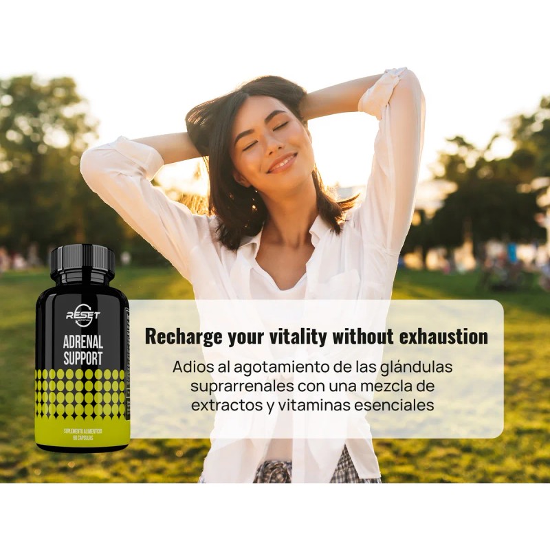 Reset Nutrition Adrenal Support Suprarrenal Energía 60 Cáps