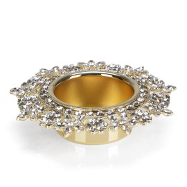 Single Crystal Tealight Candle Holders - Gold, Rose Gold, 8.5cm by ASVP Shop (Gold)