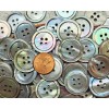 10 Vintage 1940s 4-Hole Iridescent Gray Mother of Pearl Buttons