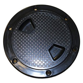 SEAFLO Black 6" Boat Round Non Slip Inspection Hatch with Detachable Cover