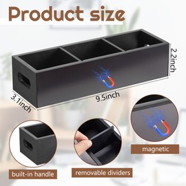 Magnetic Tea Bag Organizer for Fridge Wooden Tea Bag Holder Magnetic Tea Storage Containers with 3 Slots,3 Compartments Magnetic Tea Bag Chest with Handle Tea Bag Caddy Box for Refrigerator, Counter