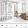 MARZSEFLO Cortina Baño Lavable Tela Impermeable Con Diseño+12 Ganchos