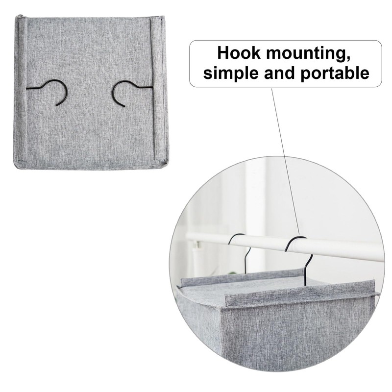 BOMEI PACK Grey Hanging Wardrobe Closet Organizer Shelves with 4