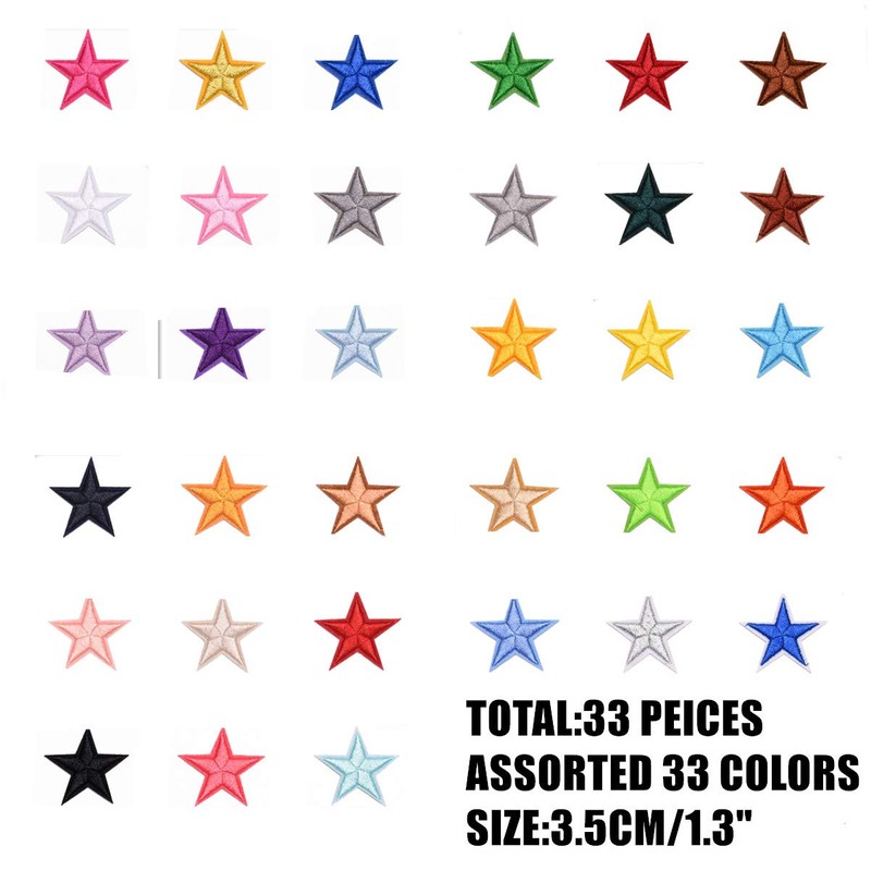 MSCFTFB - 33 parches de 5 estrellas para planchar o