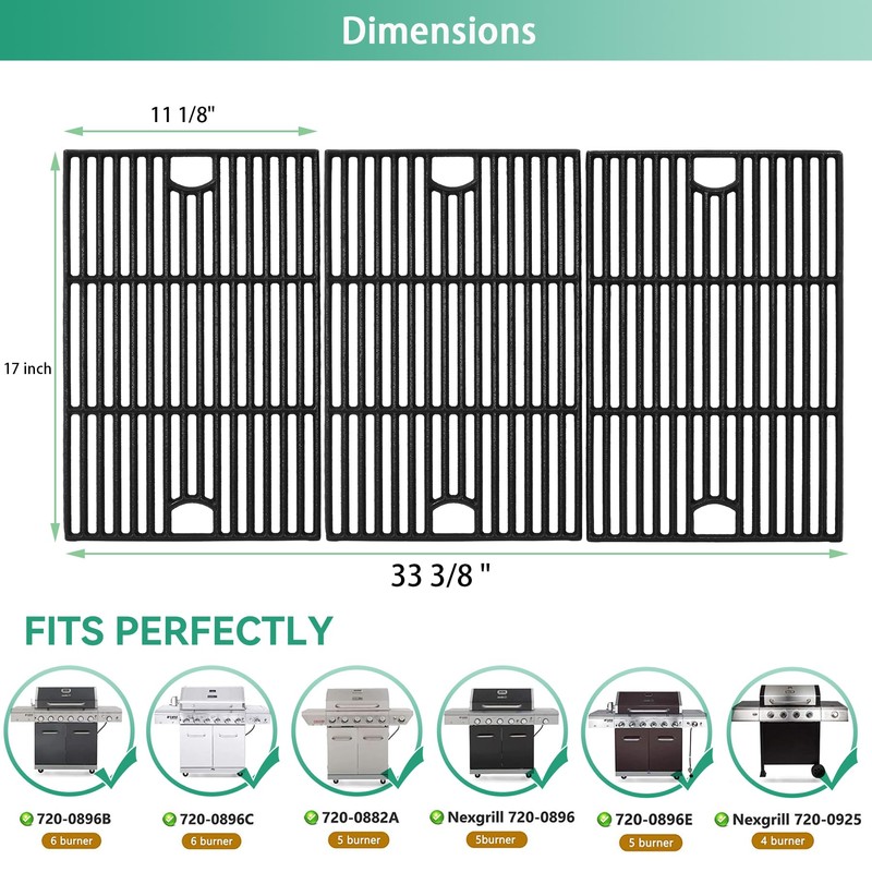 COGRICHBF 17 inch 720 0896b Grill Grates for Nexgrill 6