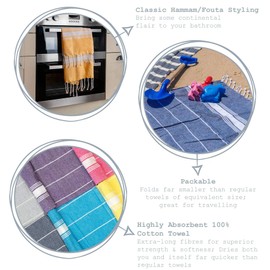 Nicola Spring Turkish Cotton Kids Beach Towel - Yellow - Pack of 4-100 x 60cm - Quick Dry Peshtemal Lightweight Compact Gym Bath Towel Soft Absorbent Swimming Pool Beach Blanket Sheet