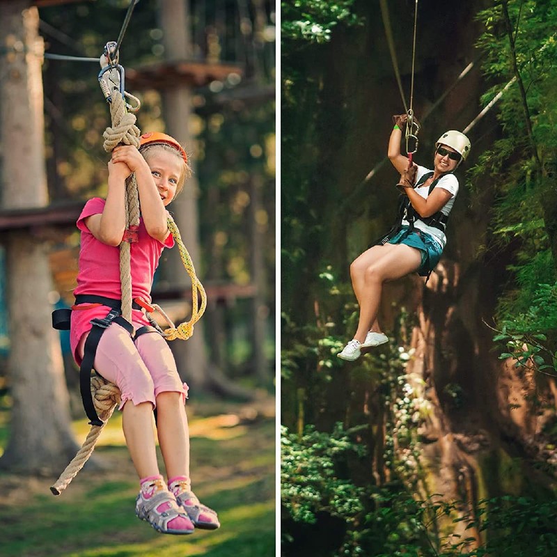 Azarxis 30 kN Zipline Pulley 6700LBS Zip Line Tandem Dual