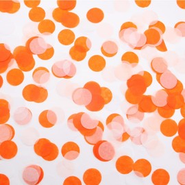 PMLAND Tissue Paper Table Confettis Round Circles for Parties Crafts and Decoration 2.5 cm (1 Inch) Pack of 6000 Pieces - Orange, Peach and White