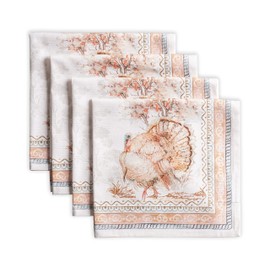 Maison d' Hermine Giving Thanks 100% Cotton Kitchen Cloth Napkins Soft & Comfortable Set of 4 for Family Dinners Dining Cocktail Parties Wedding use Thanksgiving/Christmas (45cm x 45cm)