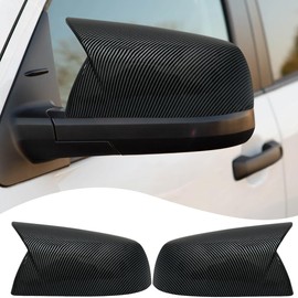 MUXEE Side Mirror Cover,for Toyota Tundra 2007-2021 Crew Max Sequoia 2008-2020，2PCS Horned Turn Signal housing Cover Sets car Accessories -Carbon Fiber（Without Turn Signal Cutout）