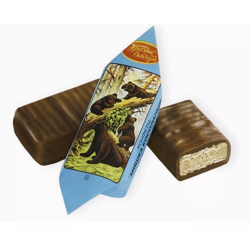 Mishka Russian Chocolate Imported Net Weight 15oz (28 Pieces)