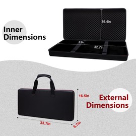 LTGEM DJ Controller Bag Case Compatible with Pioneer DJ DDJ-1000, DDJ-FLX10, DJ DDJ-REV7, DDJ-REV5, DDJ-FLX6-GT, DDJ-1000SRT, AlphaTheta DDJ-GRV6, RANE FOUR DJ Controller (Outside: 33.7"x16.5"x5.7")