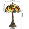 ZJART Tiffany Table Lamp Stained Glass Lamp 12X12X19 Inch Antique