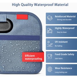 Trunk Organizer for Car, Portable Sundry Organizer Foldable Waterproof Auto Storage Bag Cargo Trunk Groceries Organizer, Car Accessories Universal for SUV, Truck, Van, Sedan (Navy)