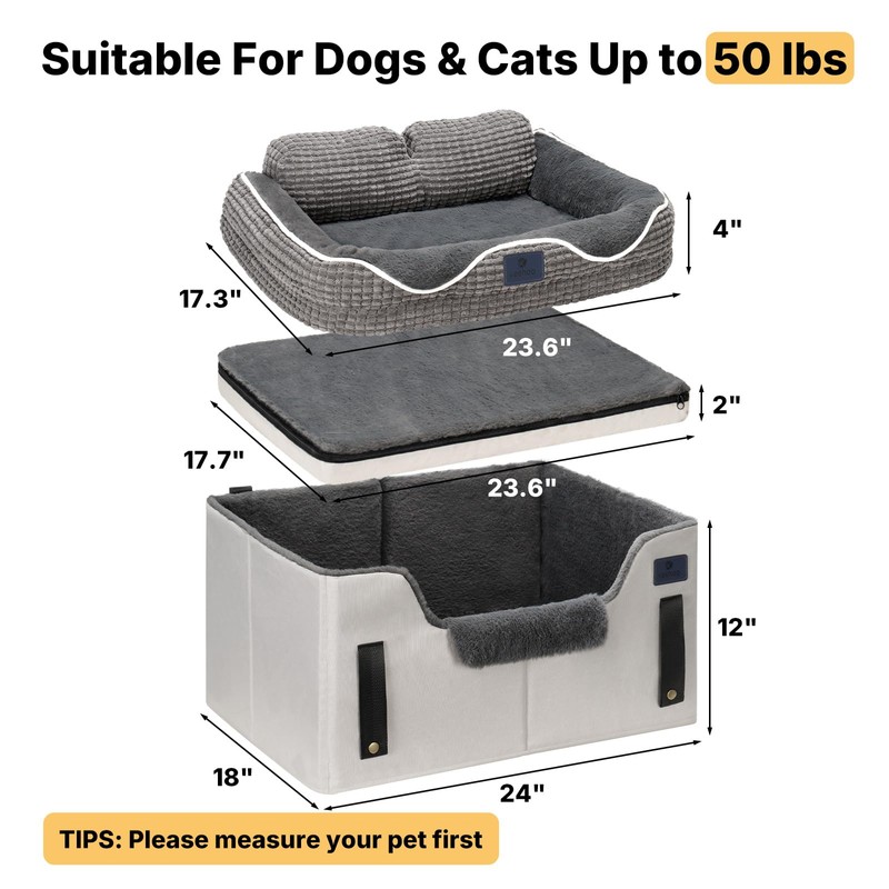 Veehoo Dog Car Seat for Small Medium Dogs Back Seat