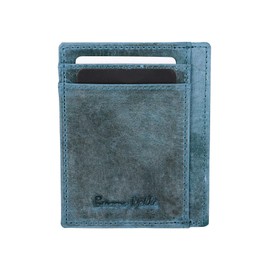 Buono Pelle Credit Card Holder Wallet, RFID Blocking Leather Ultra Slim Wallet, Thin Minimalist Credit Card Case Card Protector, Front Pocket Wallets for Men, Women - 6 Card Slots and 1 Pockets