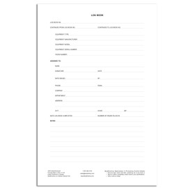 BookFactory Black Maintenance Log Book 120 Total Pages 8.875'' x 13.5'' Black Imitation Leather Cover Section Sewn Hardbound (Made in USA)