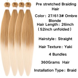 Honey Blonde Boho Braiding Hair Pre stretched for Boho Braids Pre stretched Boho Braiding Hair