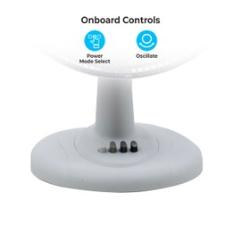 Comfort Zone Oscillating Table Fan with Adjustable Tilt, Convenient Push Button Controls, Quiet, 16 inch, 3 Speed, Desk Fan, Airflow 15.75 ft/sec, Ideal for Home, Bedroom, Dorm & Office, CZ161WT