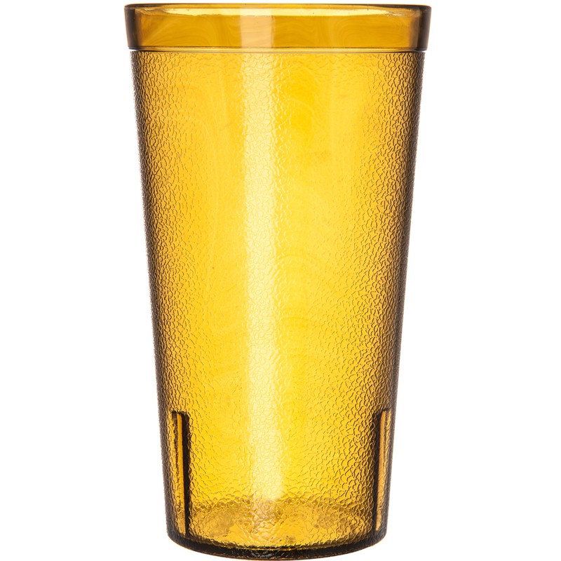 Carlisle 521613 Stackable Shatter-Resistant Plastic Tumbler, 16 oz., Amber