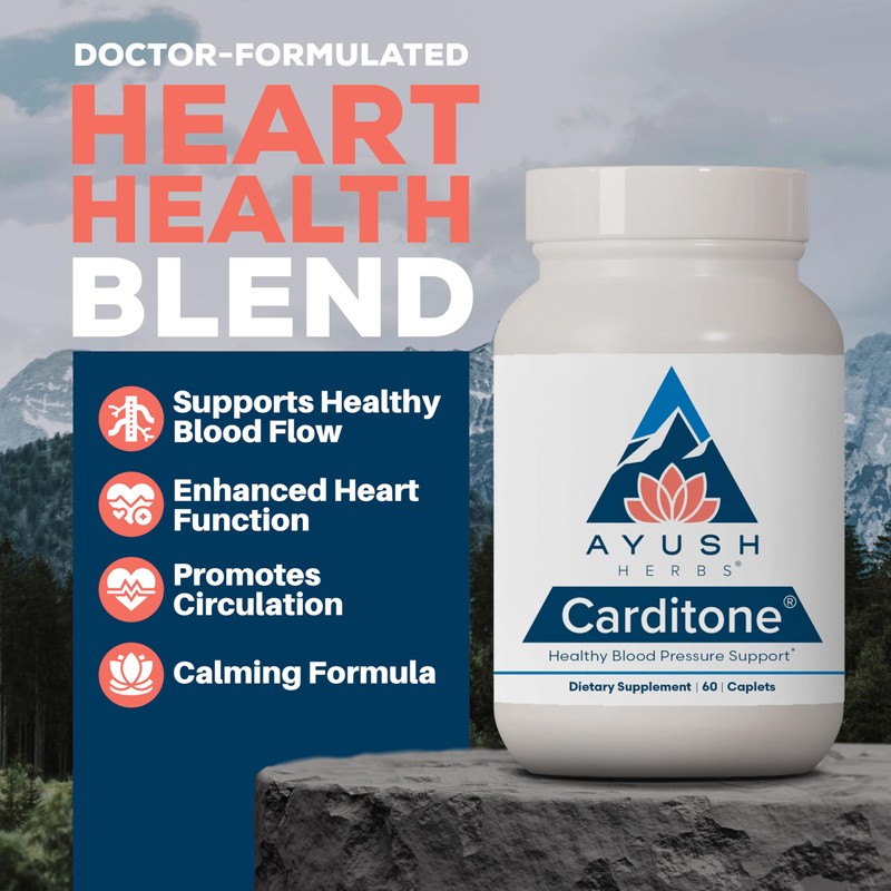 Ayush Herbs - Carditone caplets, 60 Count (Pack of 2)