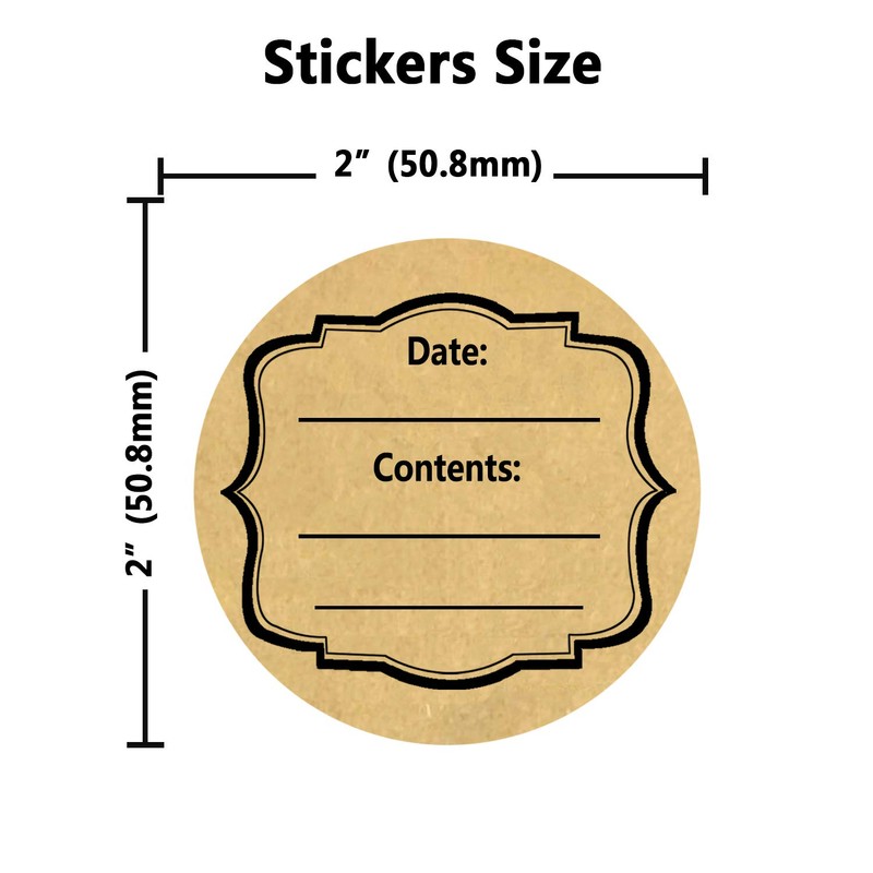 2 Inch Canning Jar Stickers,Kraft Round Shape Canning Labels for