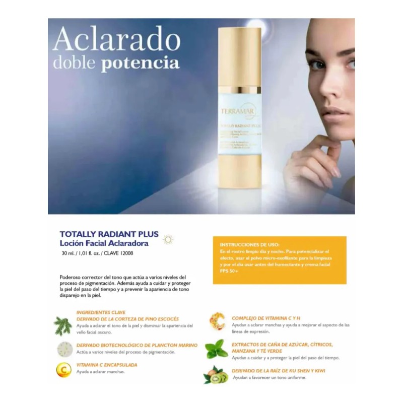 Totally Radiant Plus Terramar Loción Facial Aclaradora 30mls
