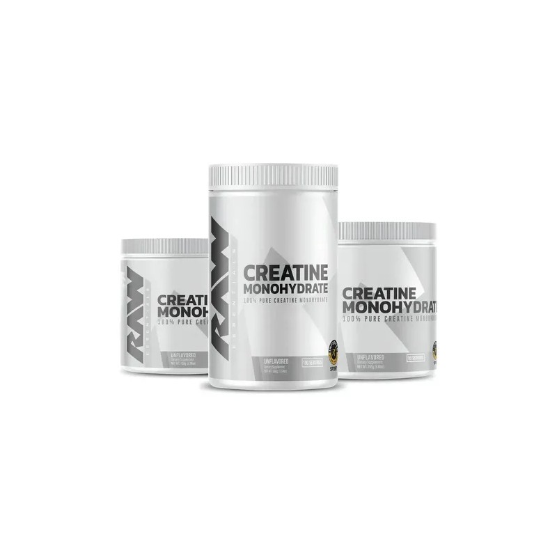 Raw Creatina Monohidratada 500 Gramos 100 Porciones Sabor Sin Sabor