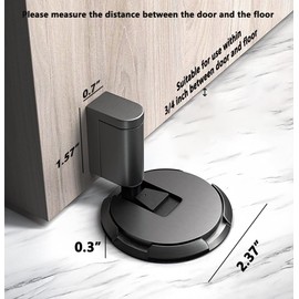 Magnetic Door Stoppers 2024 New Mechanical Floor Door Stopper Adjustable Height Magnetic Door Stop Door Holder No Drilling Magnetic Door Locks Nail Free Self-Adhesive or Screws(Black)