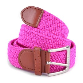 Umo Lorenzo Stretch Braided Woven Golf Belts without Holes, Elastic Casual Belts for Men and Women
