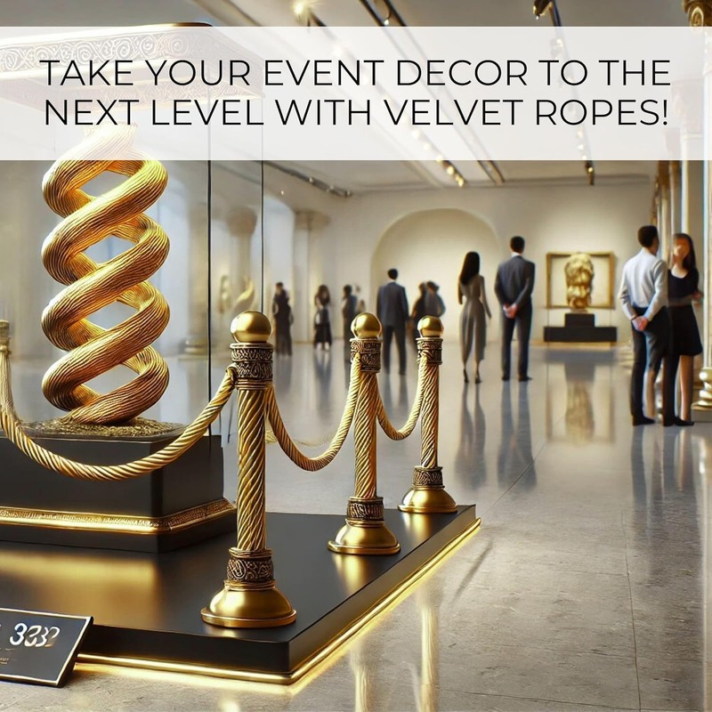 6PCS Gold Braided Rope - 5FT Elegant Rope for Stanchion