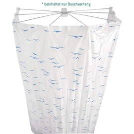 RIDDER Sylt Replacement Foil Shower Curtain, 100% PEVA, Blue, Approx. 210 x 170 cm