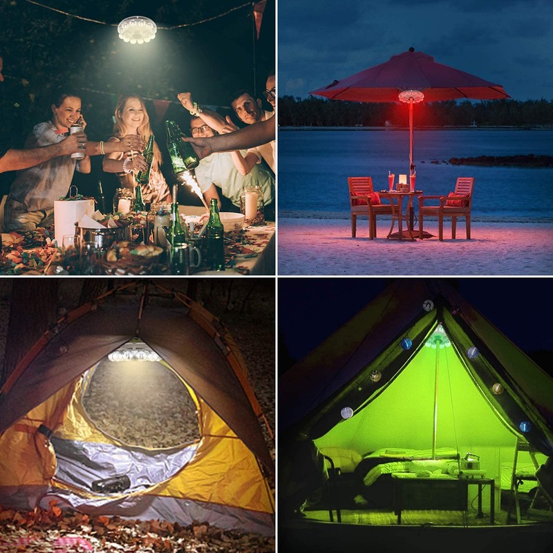 LUXSWAY Umbrella Lights Battery Operated,12 Color Changing Outdoor Patio Umbrella