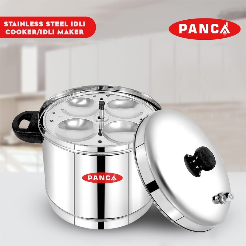 PANCA Idli Maker With 6 Plates - Stainless Steel Premium