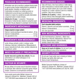 Zarbee's® Daily Multivitamin Chewables + Immune, vitamin D, vitamin C, zinc, tropical fruit flavour, 28 count