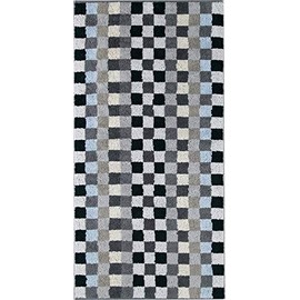Cawö Hand Towel Unique Checked Walk Terry Towel Anthracite Size 50 x 100 cm