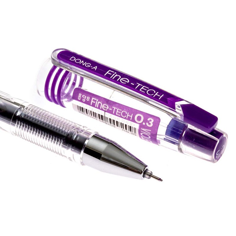 DONG-A Fine-Tech Gel Ink Rollerball Pen, 0.3mm, Dozen Box, Violet