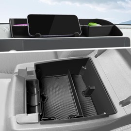 LANGBEAN Armrest Organizer and Dashboard Organizer for 2025 2024 2023 Chevy Colorado/GMC Canyon, Center Console Organizer, Center Console Tray Custom for Chevy Colorado/GMC Canyon Accessories，Black