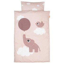 Done by Deer Junior INT Elphee Pink Bed Linen - Duvet Cover 100 x 140 cm, Pillowcase 40 x 45 cm - Oeko-Tex® - 100% Cotton with Zip Closure