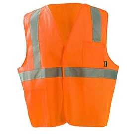 OccuNomix unisex adult Class 2 Mesh / 5pt Breakaway Hook & Loop safety vests, Orange, Small US