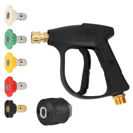 VZU 7PCS High Pressure Washer Gun Accessories for Karcher High Pressure Washer K Series, 1 Adapter and 5 Nozzles and 1 Stubby gun for Washing Vehicles, Home, Gardening