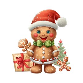 2pcs 4.72"x5.12" Festive Gingerbread for Man Self-Adhesive Sticker - Holiday Decor for Car, Truck, Van, SUVs, Walls, Toilet Seats & Tanks, Suitable for Holiday Home Decoration |#CZ272