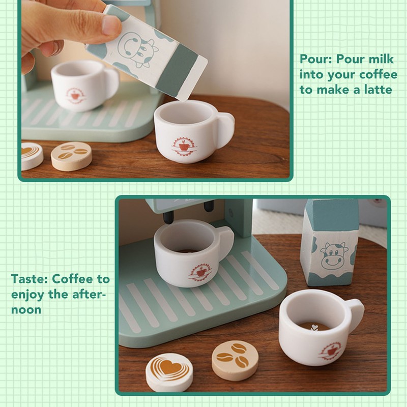 Coffee Maker Toy Fun Early Education Simulation Milk Cups Round